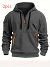 Dropped Shoulder Hooded Sweatshirt Men's Women's Plus Size L