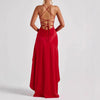 Women's Backless Ruffles Irregular Dress Summer Fashion Even