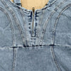 New U-neck Suspender Denim Dress Summer Casual Tight Slim Fi