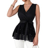 Women's New Lace-Up Beaded V-Neck Sleeveless Tank Top | Buy