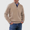 Men's Stand Collar Zipper Sweater Winter Fashion Solid Color