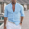 Men's Long Sleeve Shirt With Button Casual Solid Color Tops
