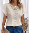 Summer Hollow Out Short-sleeved T-shirt Fashion Ethnic Style