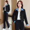 Women's Autumn New Fake Two-Piece Long-Sleeve Wide-Leg Pants