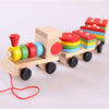 Wooden Train Three-section Tractor Toy Children's Intelligen