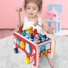Montessori Toddlers Kids Wooden Pounding Bench Animal Bus To