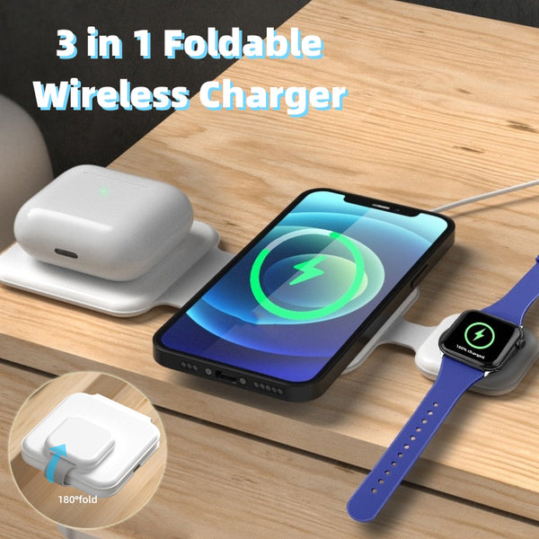 3 In 1 Magnetic Foldable Wireless Charger Charging Station M
