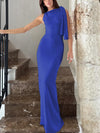 One-shoulder Ribbon Long Dress Ins Fashion Slim Sleeveless D