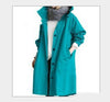 Women Windbreaker Jacket Casual Loose Button Pockets Hooded