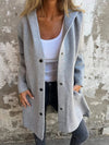 Casual Hooded Single-Breasted Cardigan Fashion Loose Solid C