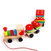 Wooden Train Three-section Tractor Toy Children's Intelligen