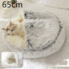 2 In 1 Dog And Cat Bed Pet Winter Bed Round Plush Warm Bed H