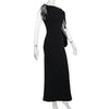 One-shoulder Ribbon Long Dress Ins Fashion Slim Sleeveless D