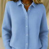 Casual Fashion Button Knitted Lapel Sweater For Women Long S