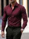 Men's Shirt Business Button Down Shirt Summer Solid Color Lo