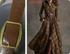 Ins Plaid Print Long-Sleeved Dress Fashion Pockets Collared
