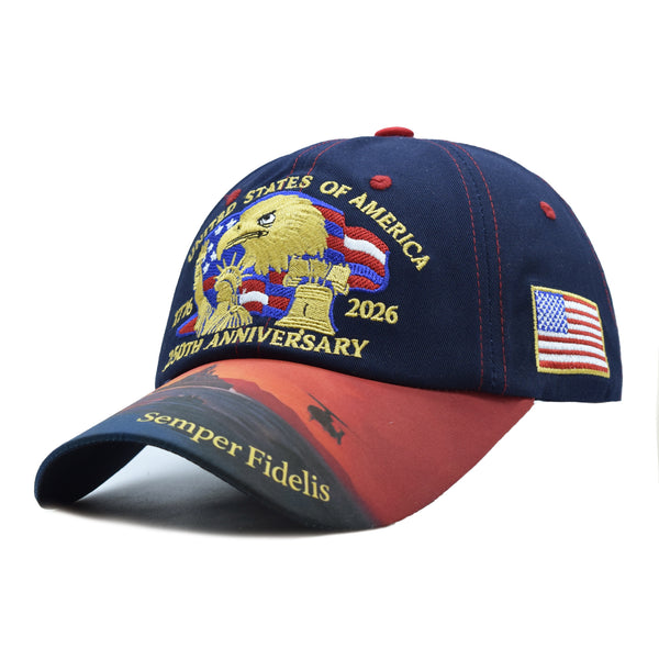 Digital-print Eagle-head Embroidery Baseball Cap Sun Visor H