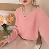 Womens Solid Color Long-Sleeve V-Neck Sweater | Buy Online B