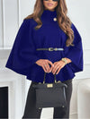 New Stand Collar Batwing Sleeves Cloak Top With Belt Ins Fas