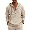 Linen Breathable Casual Mens Long-Sleeve Hooded Shirt | Buy