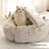2 In 1 Dog And Cat Bed Pet Winter Bed Round Plush Warm Bed H