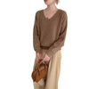 Womens Solid Color Long-Sleeve V-Neck Sweater | Buy Online B