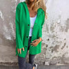 Casual Hooded Single-Breasted Cardigan Fashion Loose Solid C