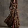 Ins Plaid Print Long-Sleeved Dress Fashion Pockets Collared