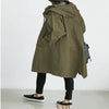 Women Windbreaker Jacket Casual Loose Button Pockets Hooded