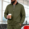 Men's Stand-Up Collar Sporty-Casual Zip-Up Long-Sleeve Jacke