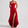 Women's Backless Ruffles Irregular Dress Summer Fashion Even