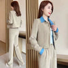 Women's Autumn New Fake Two-Piece Long-Sleeve Wide-Leg Pants