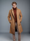 Men's Mid-length Trench Coat Fall Winter Slim Pockets Single