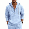 Linen Breathable Casual Mens Long-Sleeve Hooded Shirt | Buy