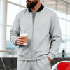 Men's Stand-Up Collar Sporty-Casual Zip-Up Long-Sleeve Jacke
