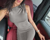 One-shoulder Ribbon Long Dress Ins Fashion Slim Sleeveless D