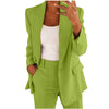 2pcs Casual Suit Lapel Button-down Blazer Jacket And Straigh