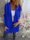 Casual Hooded Single-Breasted Cardigan Fashion Loose Solid C