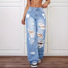 Trendy Washed Ripped Straight Jeans For Women | Buy Online B