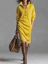 Long-sleeved Sweater Dress Fashion Warm Stand-up Collar V-ne