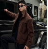 Retro Millennial Coffee-Colored Suede Jacket | Buy Online Be