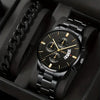 2pcs Men's New Popular Steel Strip Fashion Business Three Ey