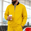 Men's Stand-Up Collar Sporty-Casual Zip-Up Long-Sleeve Jacke