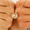 2pcs Necklace Sun And Moon Magnetic Pendant Clavicle Chain N