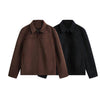 Retro Millennial Coffee-Colored Suede Jacket | Buy Online Be