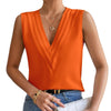 Multi-layer V-neck Solid-color Vest Womens Top | Buy Online