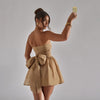 Tube Top Lace Dress With Back Bow-knot Summer Fashion Temper
