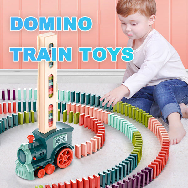 Domino Train Toys Baby Toys Car Puzzle Automatic Release Lic
