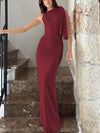 One-shoulder Ribbon Long Dress Ins Fashion Slim Sleeveless D