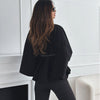 New Stand Collar Batwing Sleeves Cloak Top With Belt Ins Fas